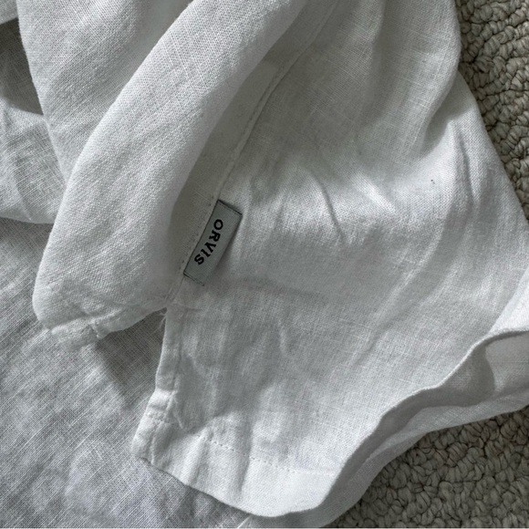 Orvis Shirt Top Womens Medium Linen Blend Casual Pocket Button Up Sleeveless - Picture 6 of 7